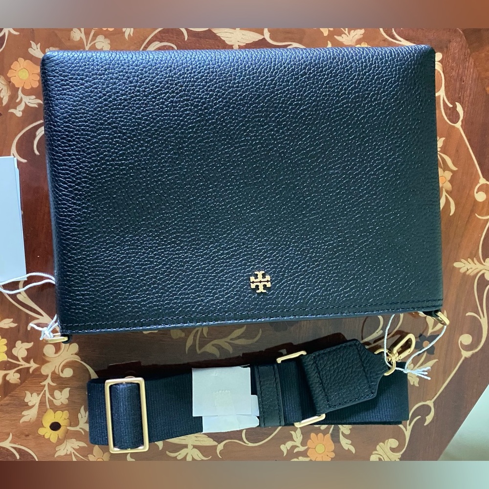 Tory Burch calf pebbled leather crossbody bag